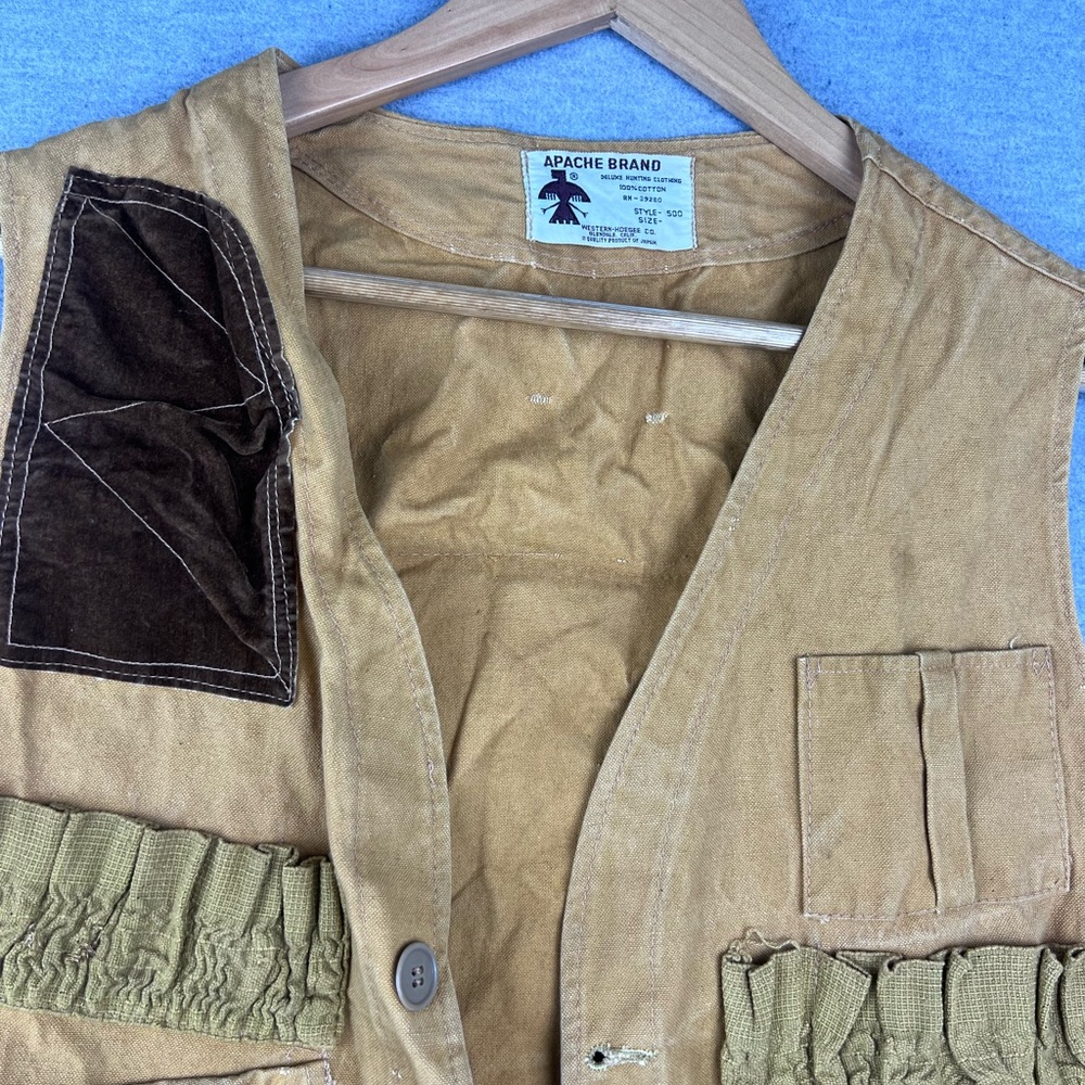 Vintage 50s Apache Brand Canvas Field Hunting‎ Vest Japan s